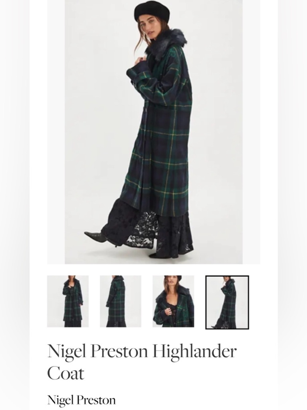 Nigel Preston &  Free People Highlander Coat 🔥🔥🔥 Size L - Picture 3 of 10